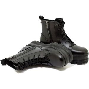 UGG Black Lace-Up Leather Platform SIDNEE Boots